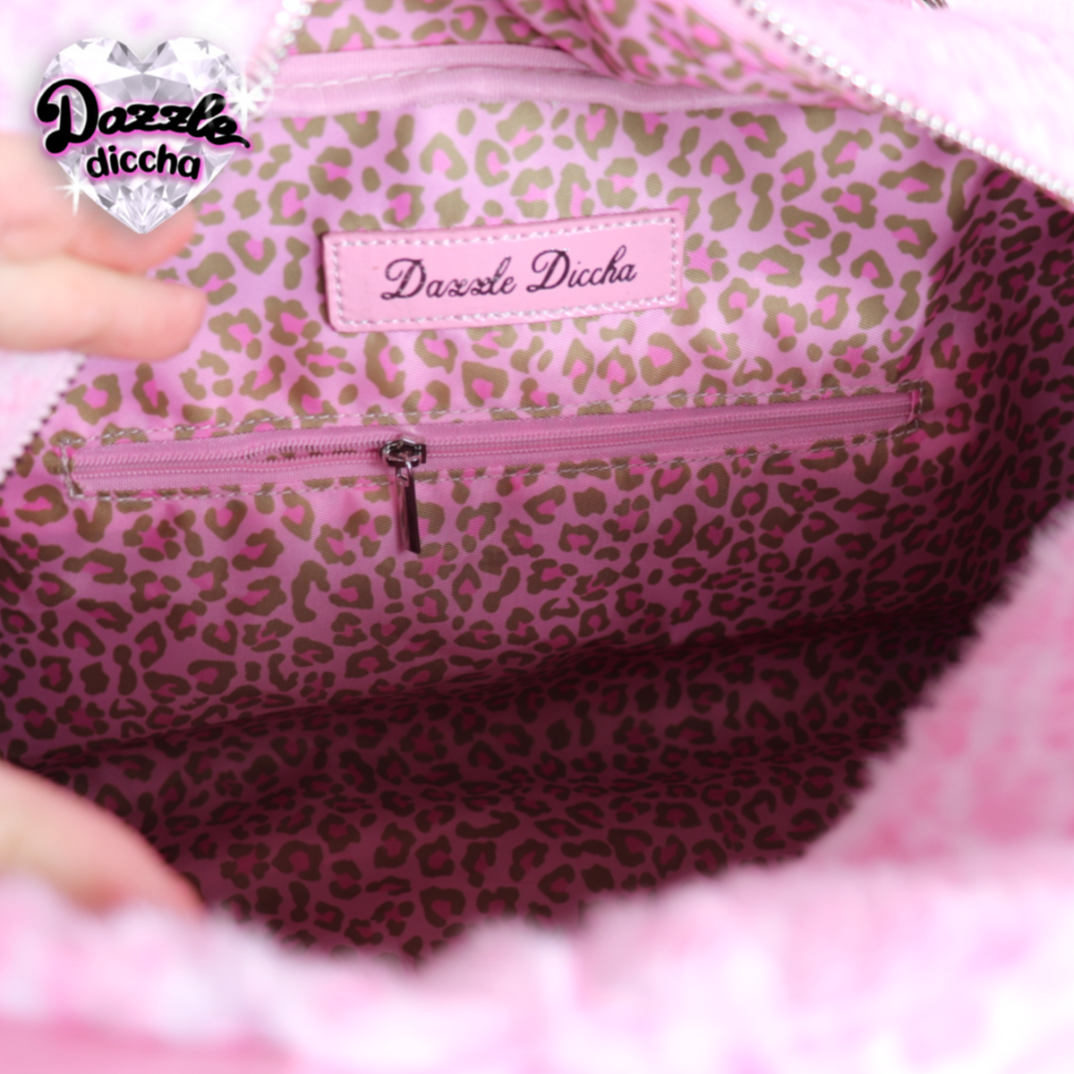 ❤︎⁠ leopard essentials handbag - gray x pink ❤︎⁠