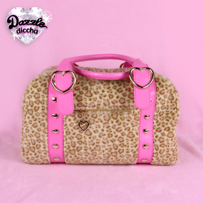❤︎⁠ leopard essentials handbag - light brown x medium pink ❤︎⁠