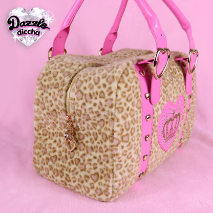 ❤︎⁠ leopard essentials handbag - light brown x medium pink ❤︎⁠