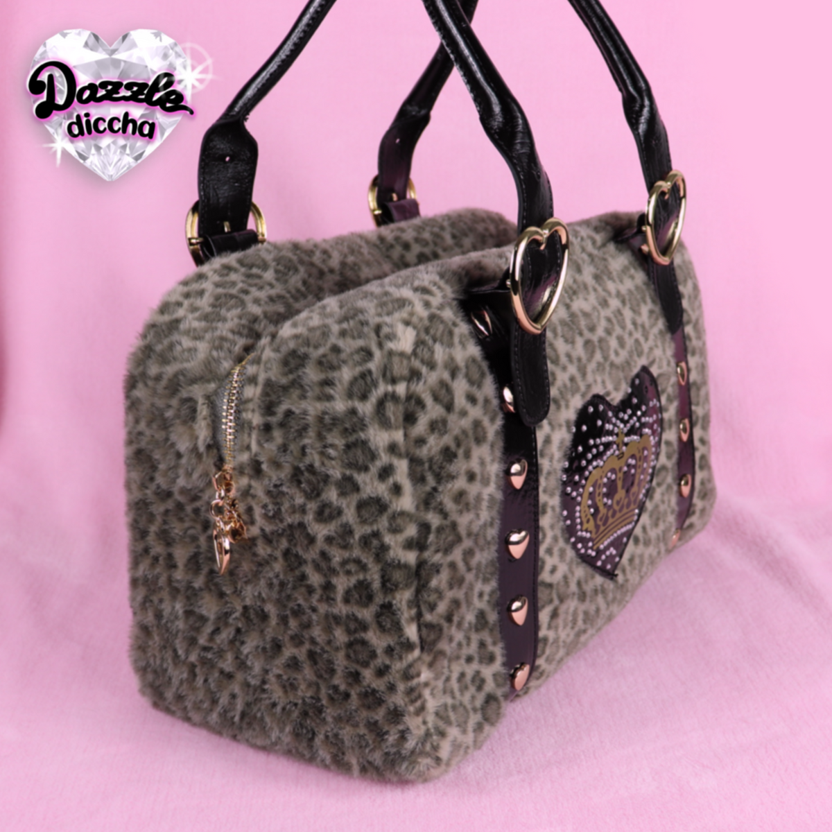 ❤︎⁠ leopard essentials handbag - brown x black ❤︎⁠