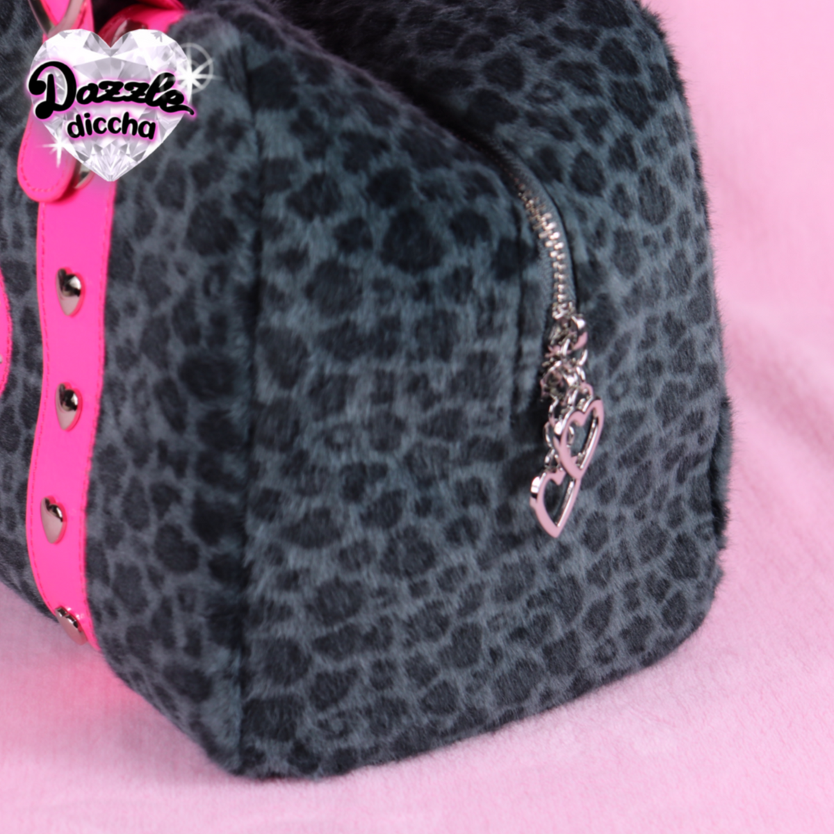 ❤︎⁠ leopard essentials handbag - black x hot pink ❤︎⁠