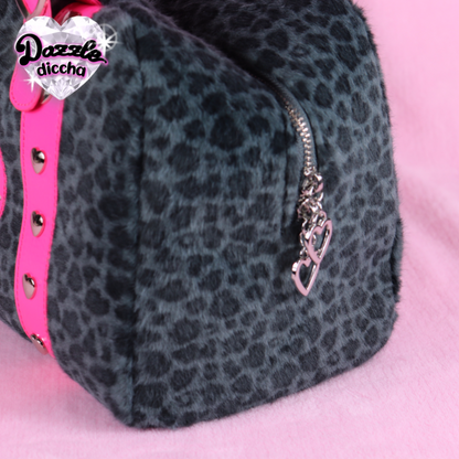 ❤︎⁠ leopard essentials handbag - black x hot pink ❤︎⁠