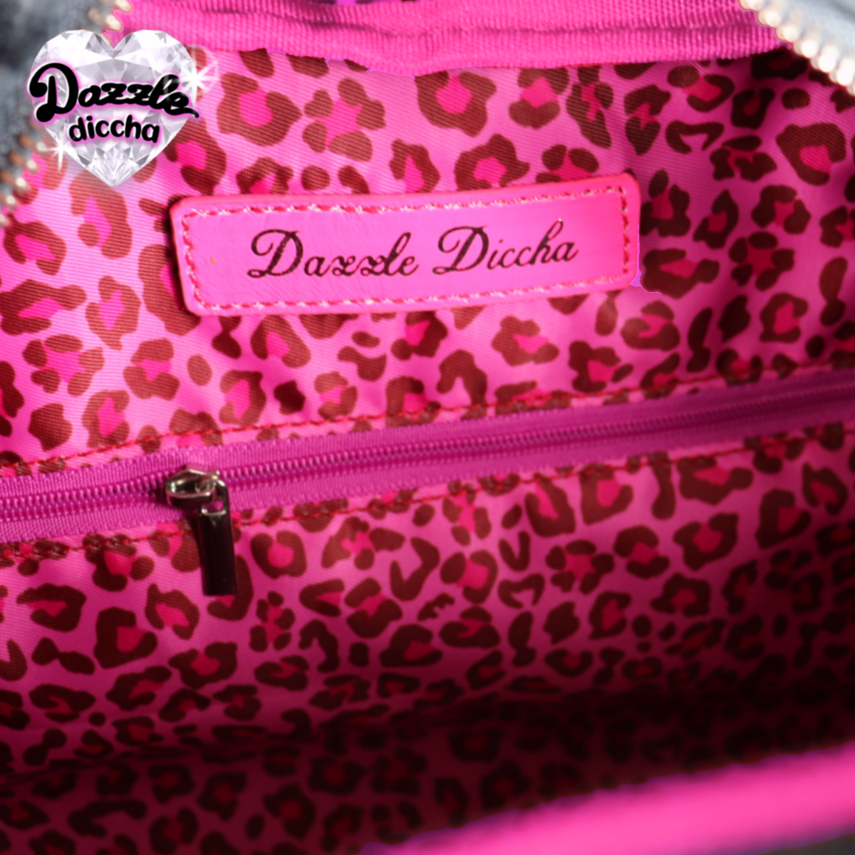 ❤︎⁠ leopard essentials handbag - black x hot pink ❤︎⁠