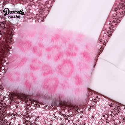 ❤︎⁠ leopard essentials cardigan - white x pink (PREORDER COMING SOON) ❤︎⁠