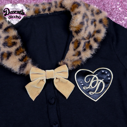 ❤︎⁠ leopard essentials cardigan - black x brown (PREORDER COMING SOON) ❤︎⁠