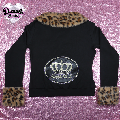 ❤︎⁠ leopard essentials cardigan - black x brown (PREORDER COMING SOON) ❤︎⁠
