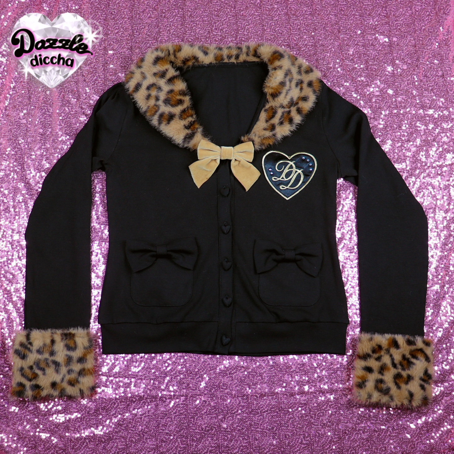 ❤︎⁠ leopard essentials cardigan - black x brown (PREORDER COMING SOON) ❤︎⁠