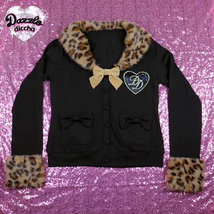 ❤︎⁠ leopard essentials cardigan - black x brown (PREORDER COMING SOON) ❤︎⁠
