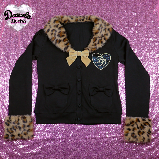 ❤︎⁠ leopard essentials cardigan - black x brown (PREORDER COMING SOON) ❤︎⁠