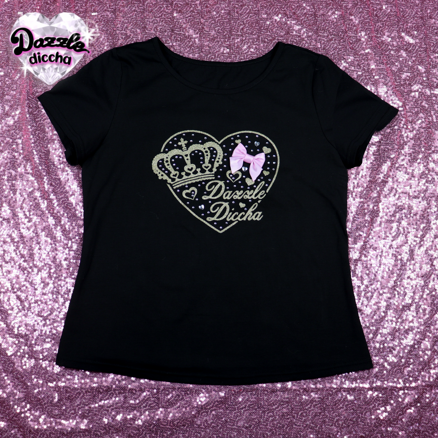 ❤︎⁠ dazzle diccha crown logo tee - black (PREORDER COMING SOON) ❤︎⁠