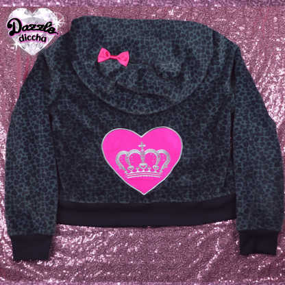 ❤︎⁠ leopard essentials hoodie - black x hot pink (PREORDER COMING SOON) ❤︎⁠