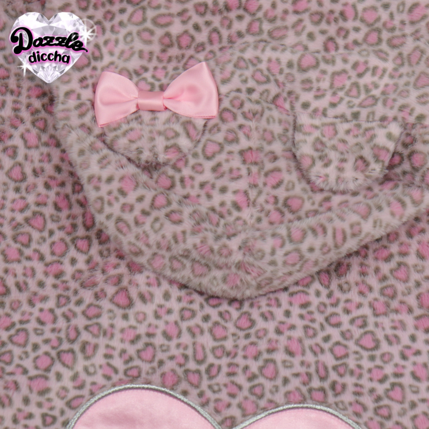 ❤︎⁠ leopard essentials hoodie - gray x pink (PREORDER COMING SOON) ❤︎⁠