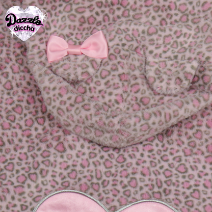 ❤︎⁠ leopard essentials hoodie - gray x pink (PREORDER COMING SOON) ❤︎⁠