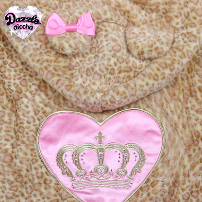 ❤︎⁠ leopard essentials hoodie - light brown x medium pink (PREORDER COMING SOON) ❤︎⁠