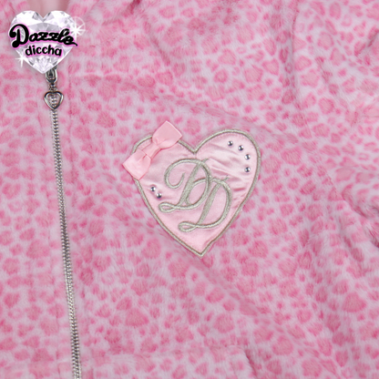 ❤︎⁠ leopard essentials hoodie - pink x pink (PREORDER COMING SOON) ❤︎⁠