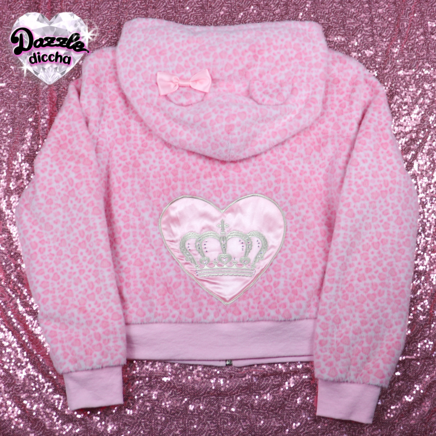 ❤︎⁠ leopard essentials hoodie - pink x pink (PREORDER COMING SOON) ❤︎⁠