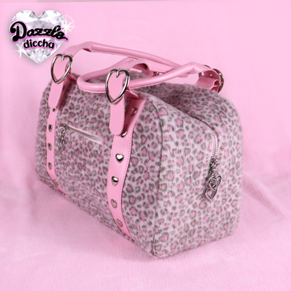 ❤︎⁠ leopard essentials handbag - gray x pink ❤︎⁠