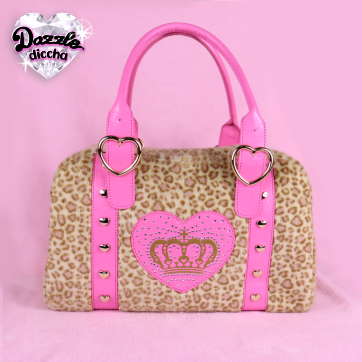 ❤︎⁠ leopard essentials handbag - light brown x medium pink ❤︎⁠