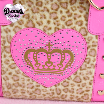❤︎⁠ leopard essentials handbag - light brown x medium pink ❤︎⁠
