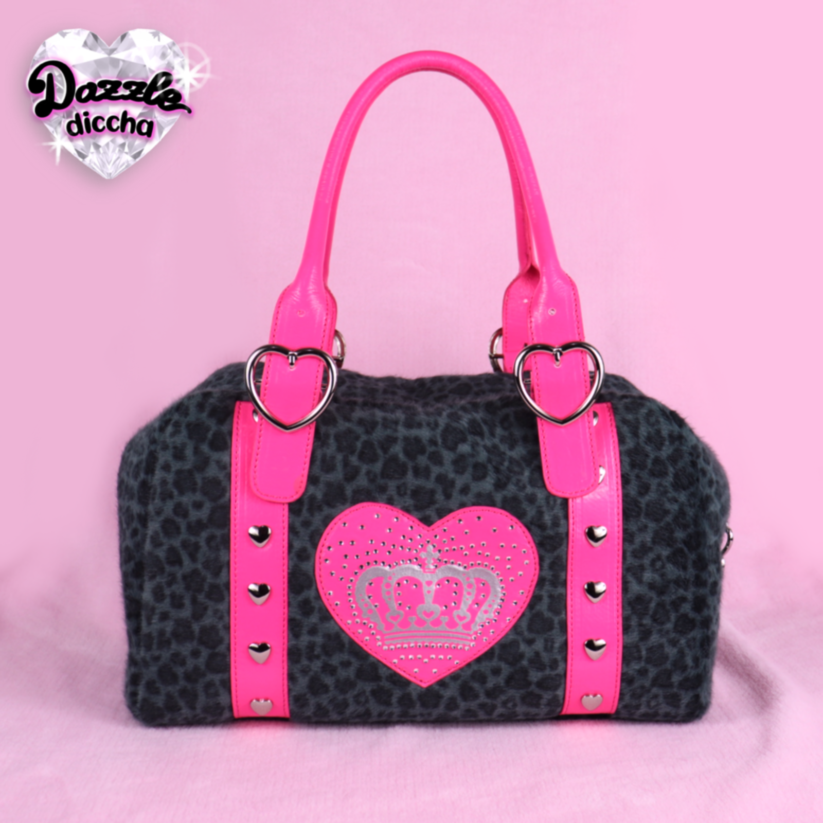 ︎⁠ leopard essentials handbag - black x hot pink (PREORDER) ︎⁠ – dazzle ...