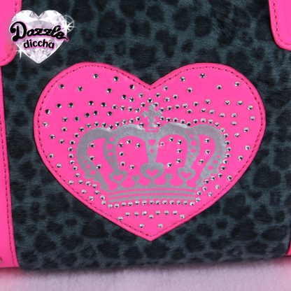 ❤︎⁠ leopard essentials handbag - black x hot pink ❤︎⁠