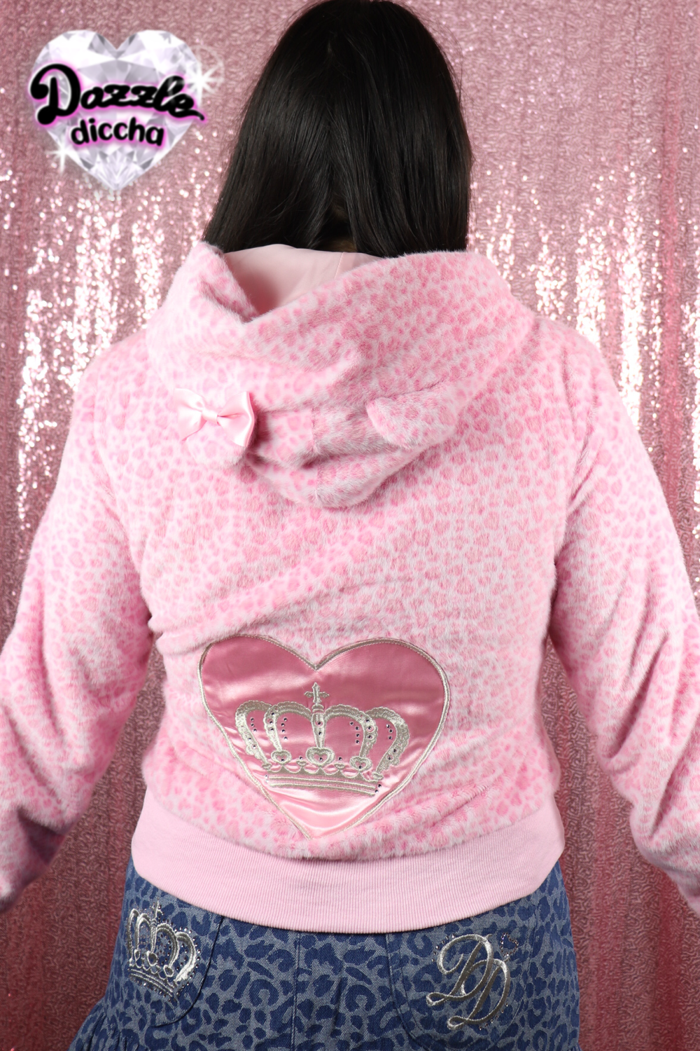 ❤︎⁠ leopard essentials hoodie - pink x pink (PREORDER COMING SOON) ❤︎⁠