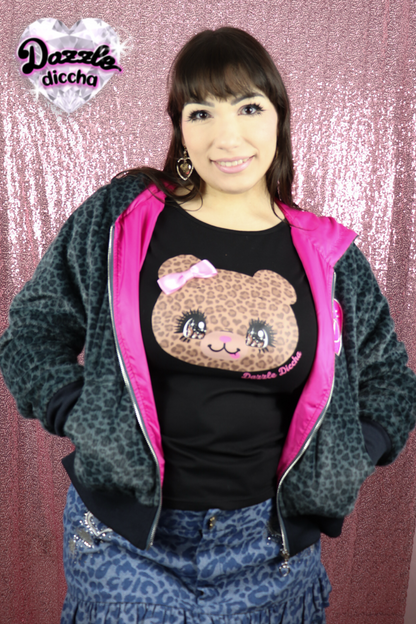 ❤︎⁠ leopard essentials hoodie - black x hot pink (PREORDER COMING SOON) ❤︎⁠