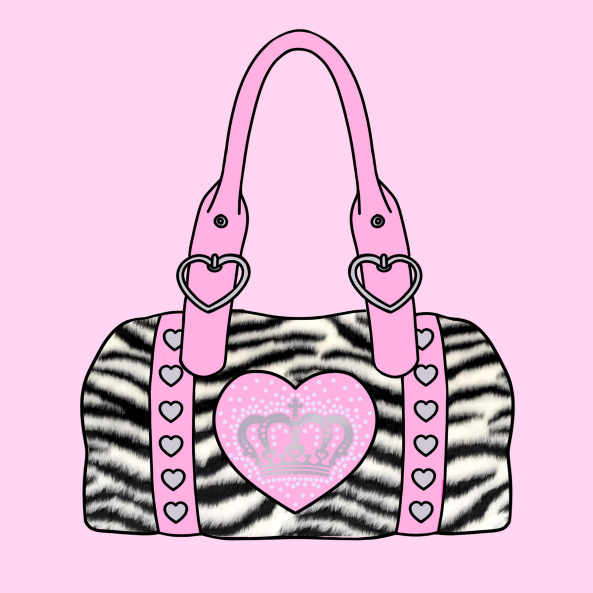 ❤︎⁠ leopard essentials handbag - white zebra x pink ❤︎⁠