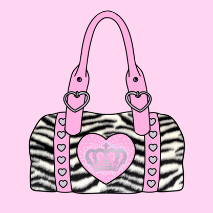 ❤︎⁠ leopard essentials handbag - white zebra x pink ❤︎⁠