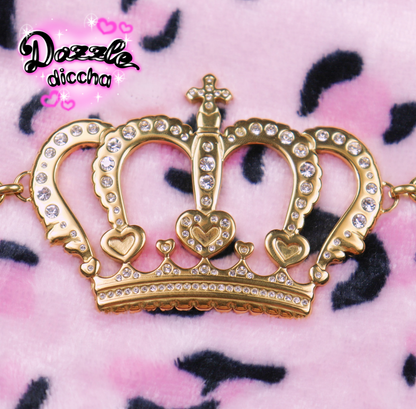❤︎⁠ dazzling crown stainless steel belt - gold SHIPS LATE OCTOBER ❤︎⁠